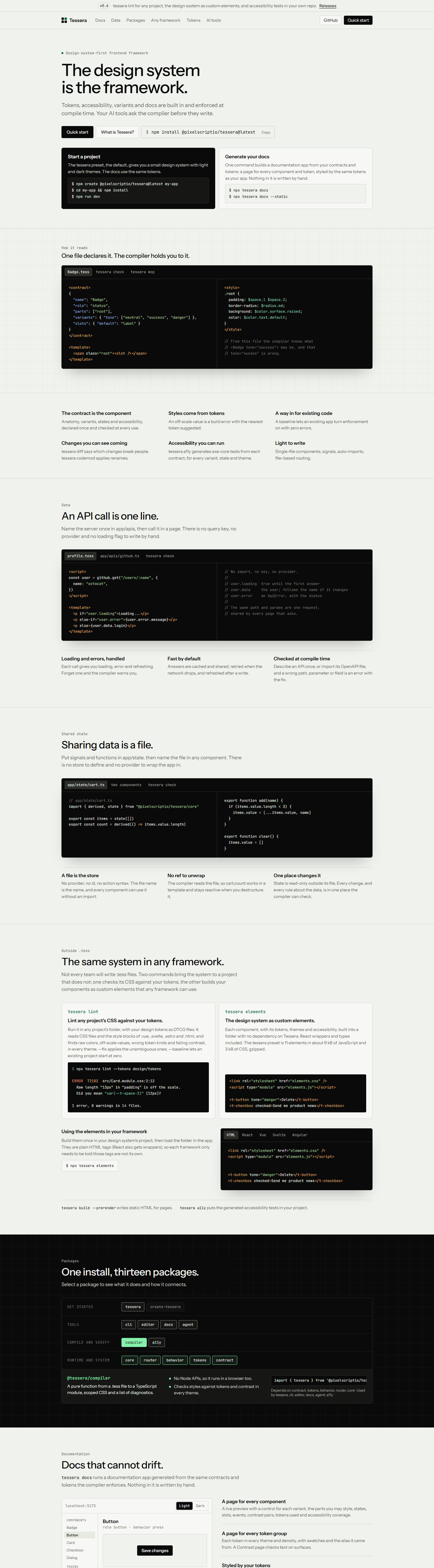 Tessera marketing site